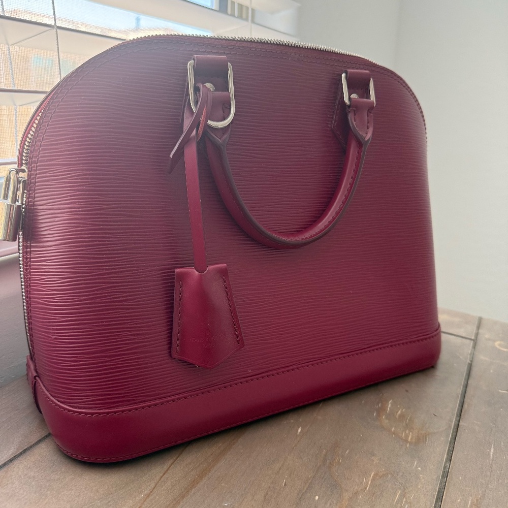 Authentic Louis Vuitton Alma PM Fuschia Pink Top Handle Bag Handbag